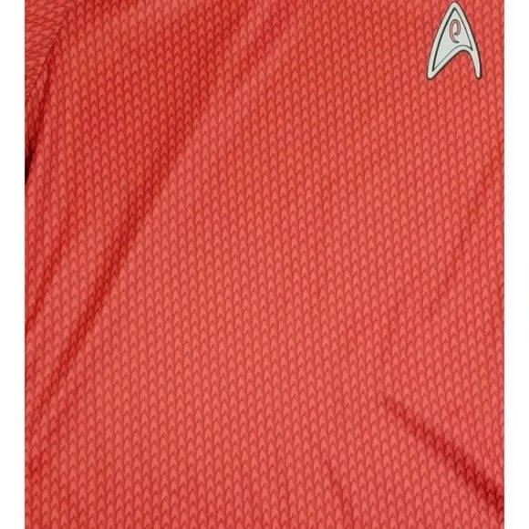 Rubies Small Star Trek Red Silver Chest Logo Scotty Long Sleeve Crew Neck Jersey - Picture 5 of 8